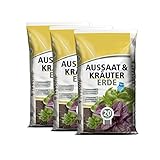 Aussaaterde 60 Liter (3 x 20 Liter) torf-reduzierte Anzuchterde für Pflanzen Kräuter...