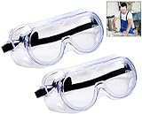 iwobi 2er Pack Schutzbrille Vollsichtbrille Augenschutz Arbeitsbrille für Brillenträger