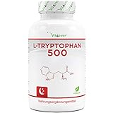 L-Tryptophan 500 mg - 300 vegane Kapseln - Reine Aminosäure aus pflanzlicher Fermentation...