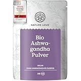 NATURE LOVE® Bio Ashwagandha Pulver - 500 g - Withania Somnifera - zur Zugabe in...