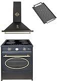 GURARI Induktions-Standherd GCH E 612 BL r+GCH 975 Bl 6 +Grillplatte, Retro Induktions...