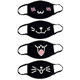 TOPEREUR 4/5/6/8/10 Stück Mundschutz Anime Cartoon Maske Unisex Baumwolle Anti-Staub Mode...