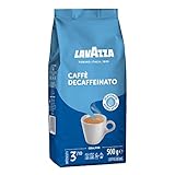 Lavazza, Caffè Decaffeinato, Entkoffeinierte Arabica und Robusta Kaffeebohnen, Kaffee mit...