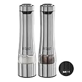 Russell Hobbs Salz und Pfeffer Mühle elektrisch [2er Set] Edelstahl (Keramikmahlwerk für...