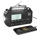 DAB/DAB+/UKW Digitalradio mit Eingebaute 5000mAh Akku Solar Radio Notfallradio mit USB...