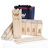 Kubb Spiel Set Gummi Holz Wikinger Wurfspiel mit Tragetasche