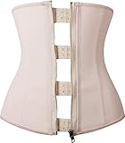 YIANNA Korsett Damen Bauchweg Reißverschluss Waist Trainer Corset 9 Stahlknochen Corsage...