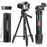 CAMOLO Phone Tripod，67 'Kamerastativ DSLR Stativ für Reisen Aluminium Kamerastativ mit...