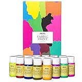 Nazca Colors Permanente und Waschfest Textilfarbe – Set 16 Farben x 30 ml – Acryl...