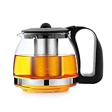 T24 Teekanne aus Glas mit Siebaufsatz Hitzebeständig herausnehmbaren Edelstahl Filter...