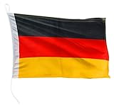 FLAGLY Premium Bootsfahne Deutschland 20 x 30 cm - Schiffsflaggentuch, 160g/m²...