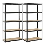 Juskys 2er-Set Lagerregal Basic 2X 180x90x40cm (HxBxT) | 1750 kg | 10 Böden |...