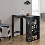 [en.casa] Bartisch mit integrierter Hausbar 120x60x106cm Tresentisch mit 3 Ablageflächen...