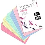 Buntpapier, Buntpapier A4 in verschiedenen Pastelltönen, farbige Blätter 180 g für...