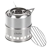 Hobo Kocher Camping Outdoor Ofen, holzofen Stove aus Edelstahl mit Tragetasche für BBQ...