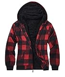 geeksport Fleecejacke Herren Sweatjacke Männer mit Kapuze Warme Kapuzenjacke Gefüttert...
