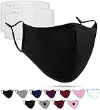 Luftty Maske mit Filter und verstellbaren Ohrschlaufen | Community Maske schwarz | Behelfs...