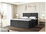 MEBLINI Boxspringbett mit Bettkasten - Gepolstert Doppelbett mit Matratze und Topper -...