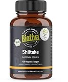 Shiitake Kapseln Bio - 120 Kapseln - 100% Bio - Shii-Take - Lentinula edodes - Vitalpilz -...