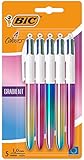 BIC 4 Farben Kugelschreiber Set 4 Colours Gradient, 5er Pack in Metallic-Farbverlauf,...