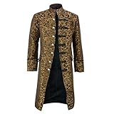 Steampunk Herren - Herren Militair Parade Punk Kurze Oversized Herren Mantel Print Langarm...