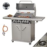 Vaiko Chef 4 Gasgrill Echte Edelstahl Konstruktion Grillstation Grillwagen 4+1