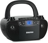 Beatfoxx CDB-1016 BK Boombox mit Kassette, CD-Player, Radio mit Tragegriff - Rekorder mit...