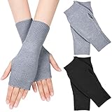 MELLIEX 2 Paar Halb Fingerlose Handschuhe, Winter Pulswärmer Handschuhe Unisex Warm...