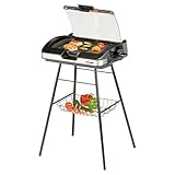 Cloer 6720 Barbecue-Grill mit Aluminium-Druckgussplatte, Antihaftbeschichtet, Glasdeckel,...