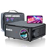 Beamer, Full HD 1080P 12000 Lumen Beamer 5G WiFi Bluetooth Beamer Unterstützung 4K Video,...