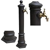 Moritz Wasserzapfstelle für Garten Wasserzapfsäule Antik-Stil Braun 80 cm Standbrunnen