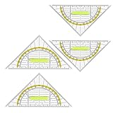 Neoreser 4 Stück Geodreieck, Flexibel Geo Kreisschablone, mit Griff 16 cm, Geeignet für...