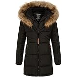 Geographical Norway Damen Winterjacke mit UD Beanie Beauti Black M