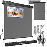 KESSER® Senkrechtmarkise 200x250cm Außenrollo Handkurbelmechanismus Balkonrollo...