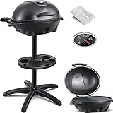 KESSER® elektrischer Elektrogrill 2in1 Tischgrill - Standgrill mit Deckel Standfuß |...