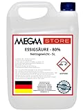 Megaastore Essigsäure 80% (E260) (UN2790) | Ideal als Reiniger und Entkalker für Haus...