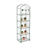 Relaxdays Gewächshaus Balkon, HBT: 193 x 58 x 36 cm, 5 Etagen, Eisen & PVC-Folie,...