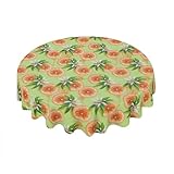 Horienteeon Grapefruit-Tischdecke, Sommerobst-Tischdecke, 152,4 cm, runde Tischdecke,...