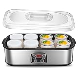 Joghurtbereiter, Griechische Joghurtmaschine mit 8 Gläsern/Deckeln, One-Touch-Display:...
