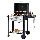 tepro Gasgrill Toronto, 3 Edelstahl-Brenner je ca. 3,0 cmkW, Grillfläche: ca. 56 x 41,5...