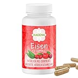 MADENA Eisen Vitamin C, natürliches Eisen 14mg aus Curryblatt und 3 verschiedene Vitamin...