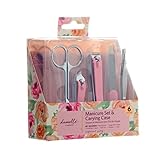 Danielle Creations Spring Floral Maniküre-Set mit Tragetasche, 6-teilig