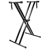 RockJam Double Braced Adjustable Keyboard Stand with Locking Straps