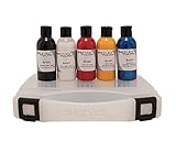 Senjo Color Basic Pinsel & Airbrush Bodypainting Farben Set 5 x 75ml Schwarz, Weiß, Rot,...