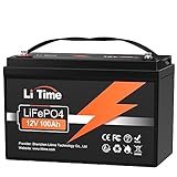 LiTime 12V 100Ah LiFePO4 Batterie, 1280Wh Lithium Akku mit 100A BMS, Max. 15000 Zyklen...