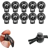 1-Loch Kordel Stopper, 10 Stück, in Schwarz, bis Ø 5 mm Kordel, Band Klemme für Jacke,...