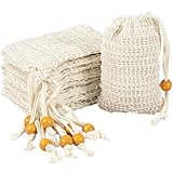 Seifensäckchen Bio, 10 Stück Seifensack Zum Duschen aus 100% Sisal Baumwolle,...