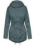 ONLY Damen Übergangs-Jacke ONLLorca Canvas Parka mit Kapuze 15216452 balsam green XL