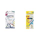 Giotto 4258 00 - Turbo Glitter, 8 Fasermaler, bunt & Eberhard Faber 551008 - Glitzer...