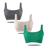 BH-Top für Damen, nahtlos, gepolstert, Bralette, 3er-Pack, gerippt, quadratischer...